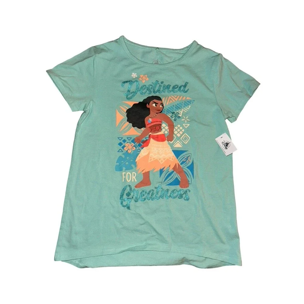 Disney Moana Girls Outfit Set  Shirt Shorts Hat Socks Pua Vacation Bundle Large